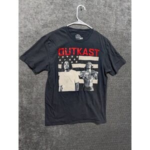 Outkast Mens Graphic T-Shirt Black American Flag Andre 3000 Big Boi Hip Hop M